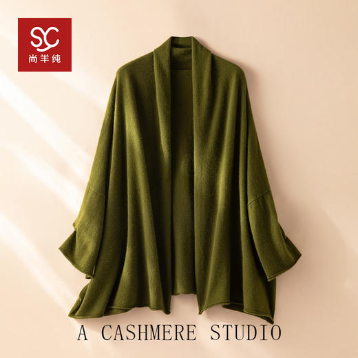 自在如风~100纯山羊绒开衫女休闲百搭披肩针织开衫 商品图3