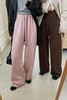 HAYES 薄绒粉色彩色抽绳宽松阔腿休闲长裤 21614 商品缩略图2