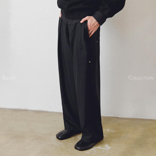 714street高端线BEHALF澳洲进口羊毛精纺R·W·S认证垂感画家西裤 商品图0