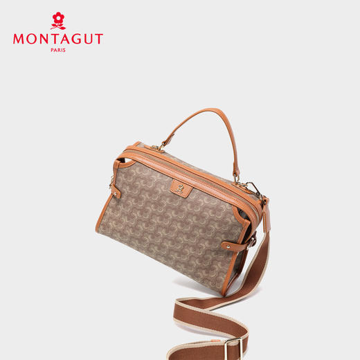 梦特娇女士精致PVC百搭单肩包时尚斜挎包可爱老花手提包 商品图5