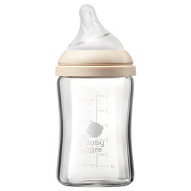 babycare歪头仿母乳系列玻璃奶瓶160ml-砂麦米-S