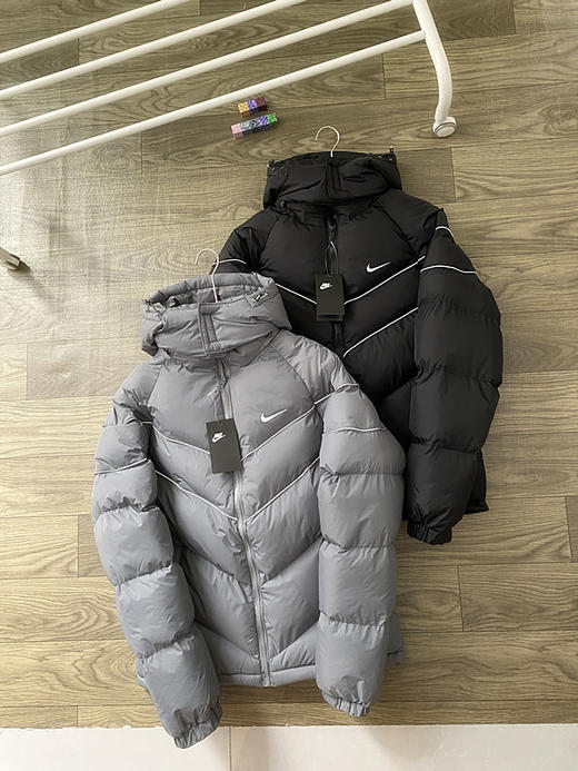 钩子美式反光加厚棉服可拆卸帽宽松外套冬季防风保暖棉衣 商品图0