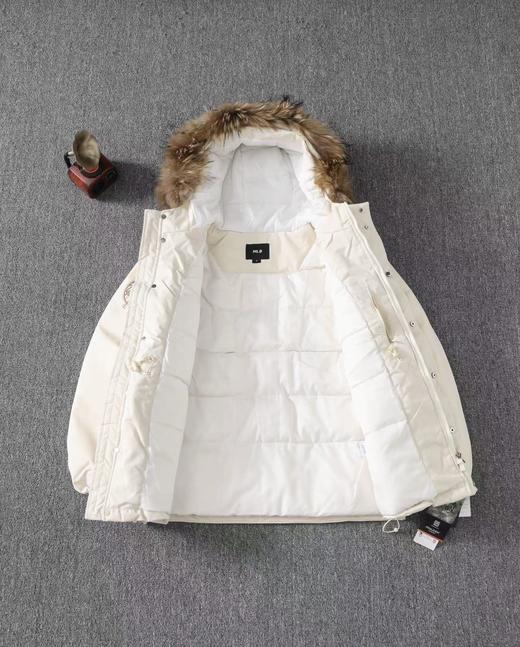 D111969大标带毛字母连帽工装中长款羽绒服 商品图6
