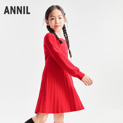 【实体店同款】女童长袖连衣裙冬季新款安奈儿童装AG543340 商品图1