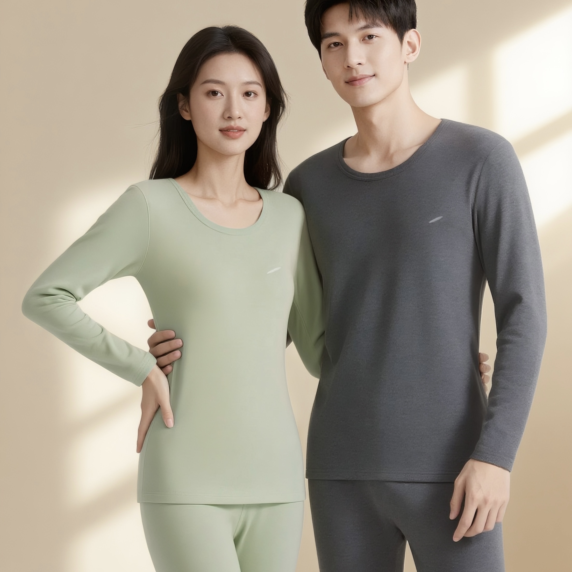 【两套立减20】狂野橘子·羽绒蛋白暖气衣套装，男女款保暖衣，暖、轻、软，给你熊熊暖意