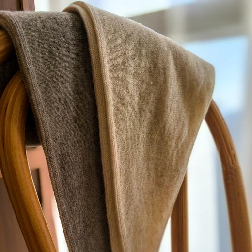 【甄珠贝】一秒入冬 赶紧给大家安排上 100%山羊绒三角拼色羊绒围巾 商品图1