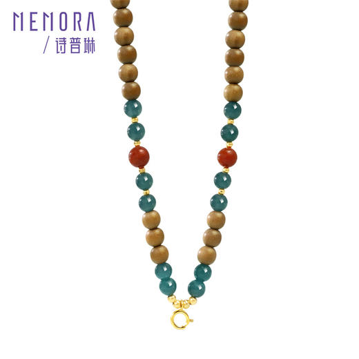 【新品首发】万能链 翡翠老山檀南红18k金项链 新中式搭配吊坠万能链女士礼物MEMORA诗普琳JN000602 商品图6