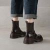 【真皮厚底英伦皮带扣短靴】 冬季新品侧拉链小众靴子6CM-CC 商品缩略图3