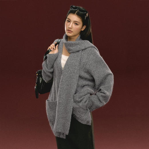 Ariseism 美式复古设计感针织开衫毛衣女秋冬新款上衣 商品图1
