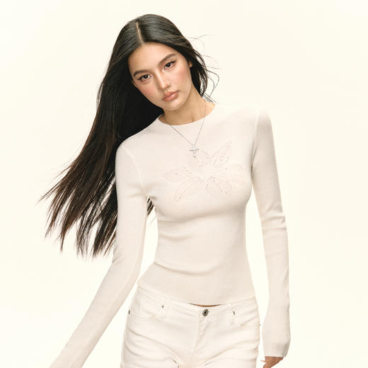 Ariseism 美式复古圆领套头针织衫女秋冬新款上衣 商品图2