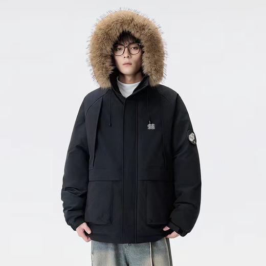 D111927羽绒棉服貉子毛连帽派克棉衣外套男女同款 商品图4