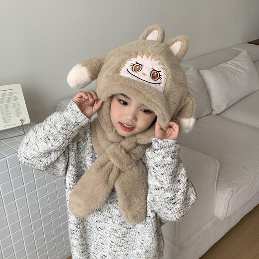 【YW】无忧购59元2件耳朵会动的拉布布儿童保暖帽子围巾二合一（截单后3-5天发货) 商品图1