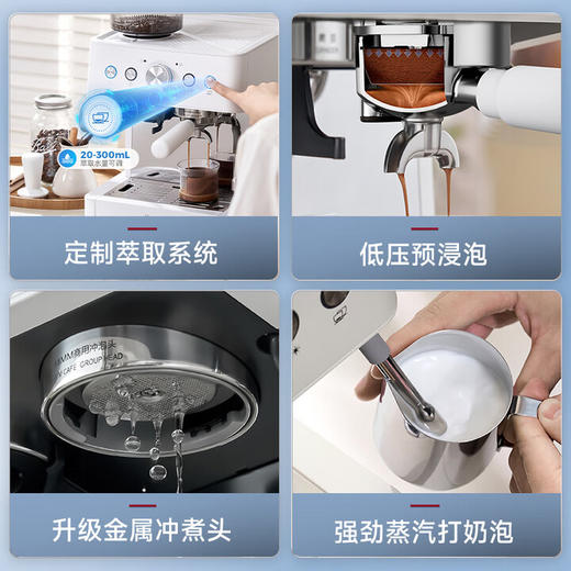 Barsetto/百胜图01C冷热双萃咖啡机家用小型意式全半自动研磨豆一体奶泡机 商品图6