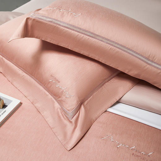 千帧彩四件套 -圣罗保（肉粉）100%新疆长绒棉100支双股贡缎工艺 商品图4