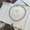 九紫离火 天然浓紫色串珠，太太太美了，ji光无瑕，视觉正圆哦！4-5mm，纯银扣（单独项链不含吊坠） 商品缩略图1