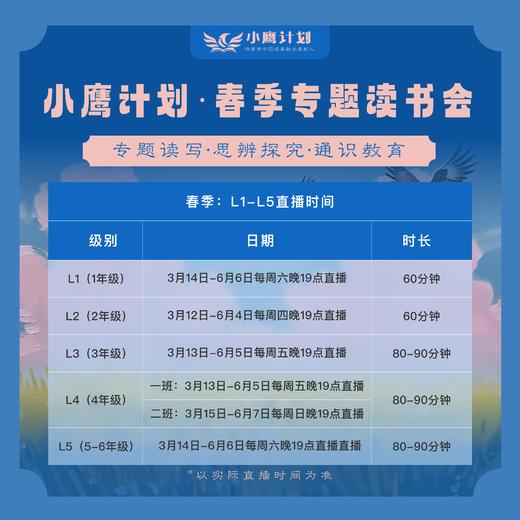 【寒假&春季】小鹰计划专题读书会 专题读写·思辨探究·通识教育 商品图5