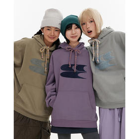 混色彩点抽绳加绒卫衣