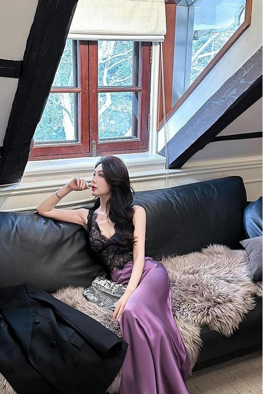 ELLA JADE 法式气质醋酸缎面垂坠感高腰半裙 21618 商品图6