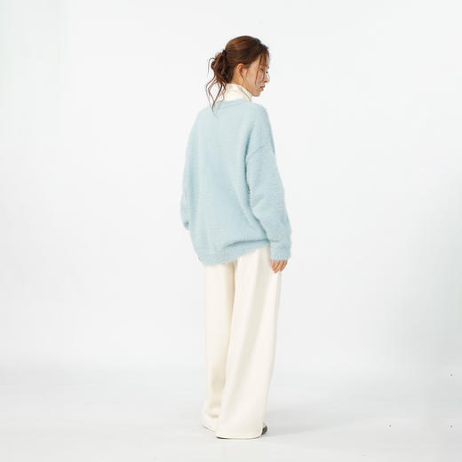 亲肤字母印花宽松落肩袖水貂毛毛衣-纪念日百货门店同款167343742 商品图2