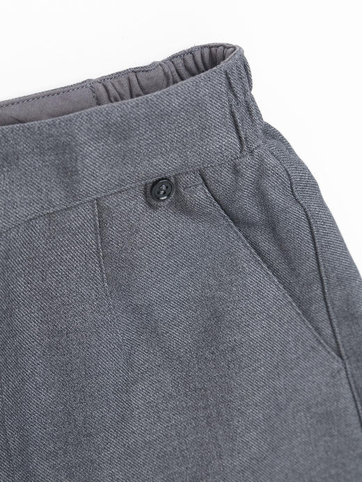 新款灰色高腰直筒半身裙 中长款开叉设计通勤西装裙 显瘦百搭 OL 风一步裙 商品图2