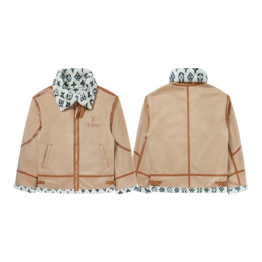 D111946麂皮绒复合内里小兔毛情侣高领加绒加棉外套 商品图0