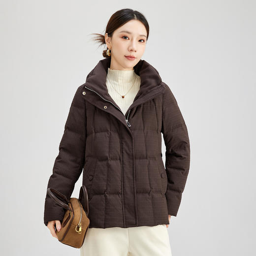 QS冬季新款鹅绒服纯色翻领舒适保暖防风日常时尚外套女0657 商品图3