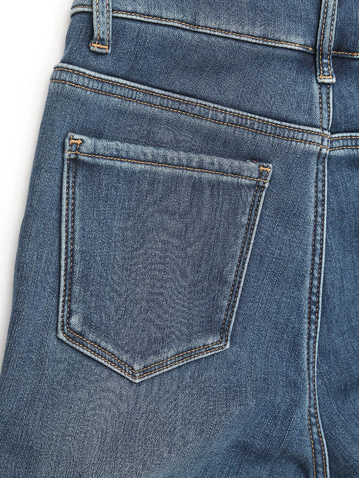 【加绒】冬新款复古蓝高腰牛仔裤 双扣设计显瘦紧身小脚裤 弹力修身百搭九分铅笔裤 商品图3