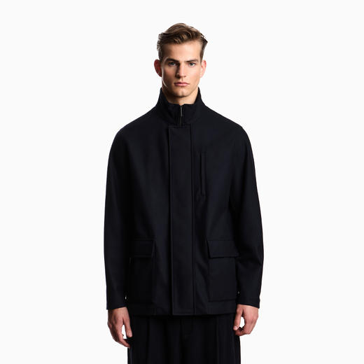 EMPORIO ARMANI 阿玛尼 男士全拉链羊毛针织外套 黑灰色 EM003545 AF18428 U8139 商品图1