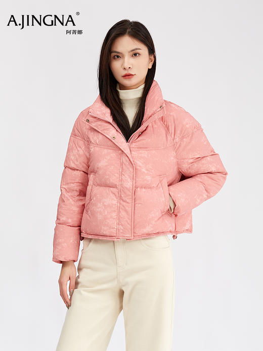 【miu系泡芙羽绒服】阿菁娜冬季新款miu系泡芙羽绒服短款立领设计云雾粉温柔宽松H版型F30D516008 商品图2