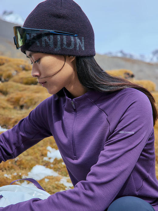 安踏（ANTA）冠军徒步系列 户外通勤保暖亲肤贴身羊毛长袖针织衫女162540406 商品图0