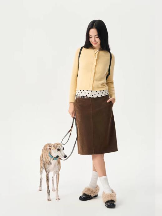 heris/H54102/活力色彩波点 假两件层次设计 35羊毛合身针织开衫外套 商品图1