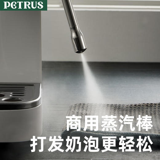 柏翠（petrus）咖啡机意式家用小型小白醒醒Pro复古迷你办公室用全半自动浓缩打奶泡一体机 PE3366Pro 节日送好物 小白醒醒Pro 商品图3