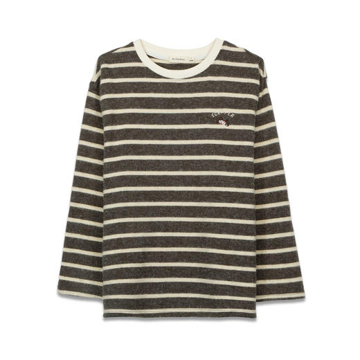 复古宽松兔毛绒条纹圆领T恤打底衫-纪念日百货门店同款167293562 商品图4