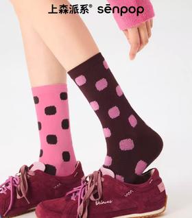 4楼Eubelle欧蓓 上森派系不配对波点袜子 2025新款秋冬堆堆袜 ab中筒袜百搭 活动价：29.9-59.8元