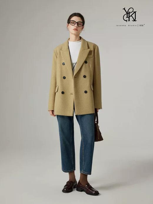 OLrain欧芮儿2025新款冬季高级感气质外套驼色中长双面呢外套 商品图1