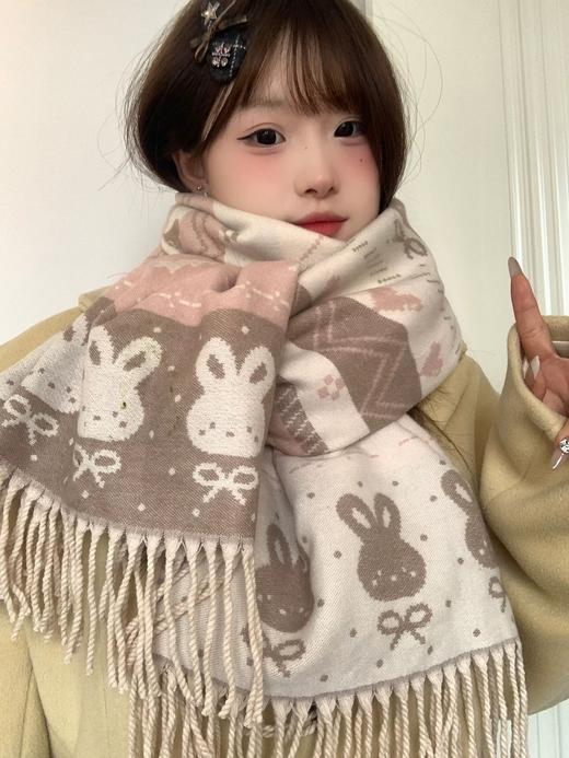 <曾小咸推荐> 费尔岛韩系小兔披肩围巾 日常价89/件 活动价59！！【预售款，预计3-15天发货】 商品图7