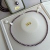 九紫离火 天然浓紫色串珠，太太太美了，ji光无瑕，视觉正圆哦！4-5mm，纯银扣（单独项链不含吊坠） 商品缩略图7