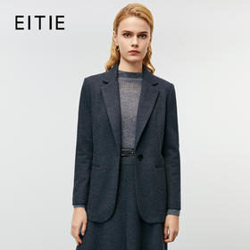 EITIE爱特爱气质通勤修身显瘦深灰色干练毛呢西装外套冬季新款8003704
