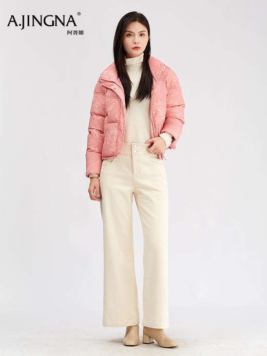 【miu系泡芙羽绒服】阿菁娜冬季新款miu系泡芙羽绒服短款立领设计云雾粉温柔宽松H版型F30D516008 商品图3