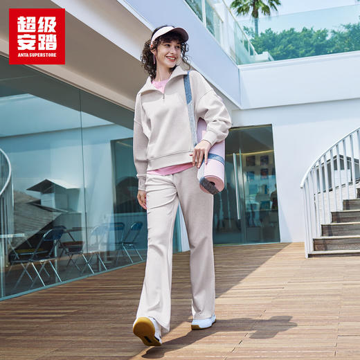 超级安踏立领卫衣女士秋季宽松半开拉链休闲百搭套头衫上衣女162535701U 商品图3