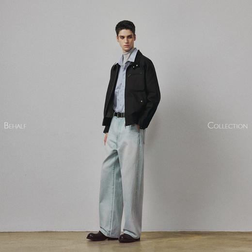 714street高端线BEHALF 土耳其进口「奶油冰蓝」水洗大直筒牛仔裤 商品图2