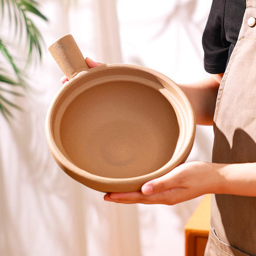 【原陶单把锅】陶煲王无釉原陶单把砂锅煲仔饭专用沙锅家用干烧不裂耐高温砂锅正品 商品图2