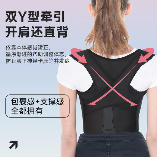 背背佳无痕成人矫姿带新E款办公女士背部男女开肩美背 商品图2