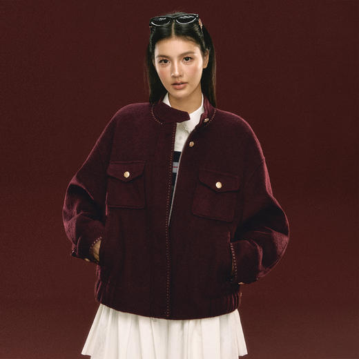 Ariseism 美式复古立领外套女秋冬新款保暖上衣 商品图2