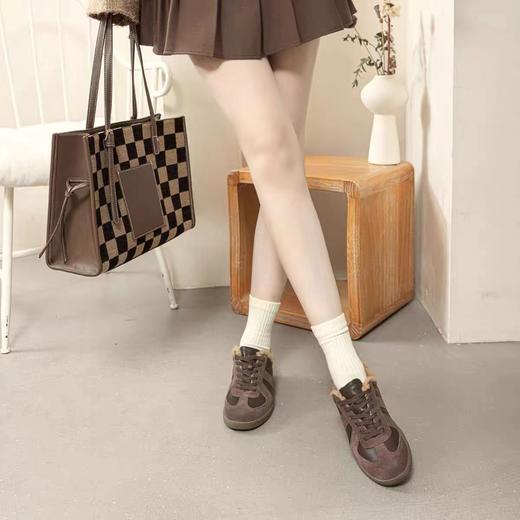 D111902羊毛头层牛皮德训鞋防滑耐磨休闲鞋女鞋 商品图14