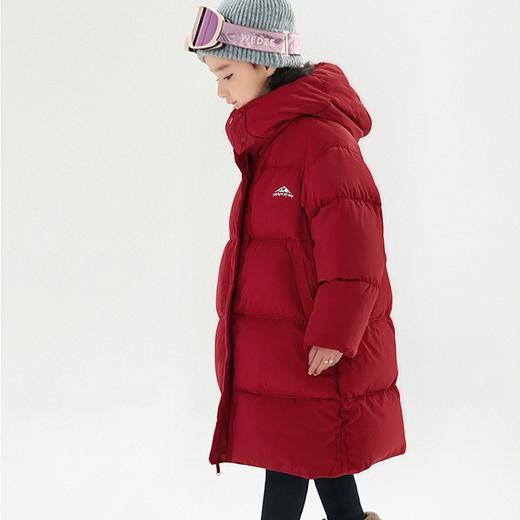 【保暖服饰丨吾家儿童长款字母保暖棉服 】130-170码可选，防风帽设计，轻松包裹整个脸部，抵御寒风，双向拉链出行方便自由，口袋宽敞收纳方便，版型宽松，可包容多种身材 商品图5