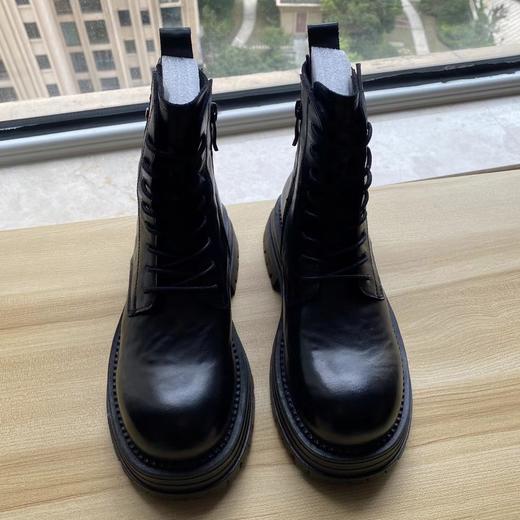 D111904马丁靴女款2025新款秋冬季厚底短靴圆头英伦风百搭粗跟短靴 商品图7