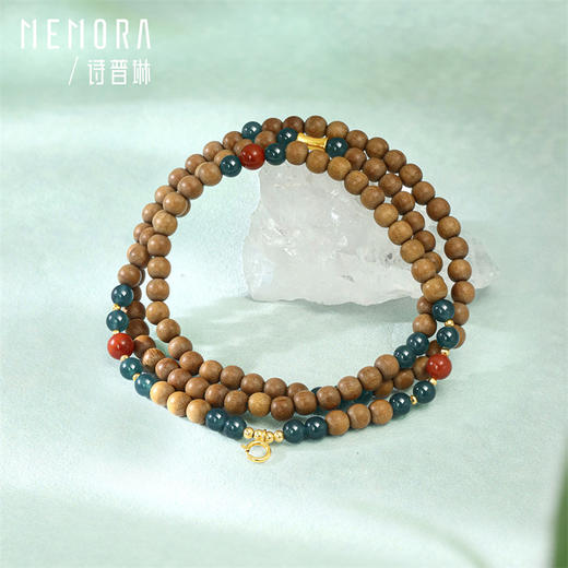 【新品首发】万能链 翡翠老山檀南红18k金项链 新中式搭配吊坠万能链女士礼物MEMORA诗普琳JN000602 商品图3