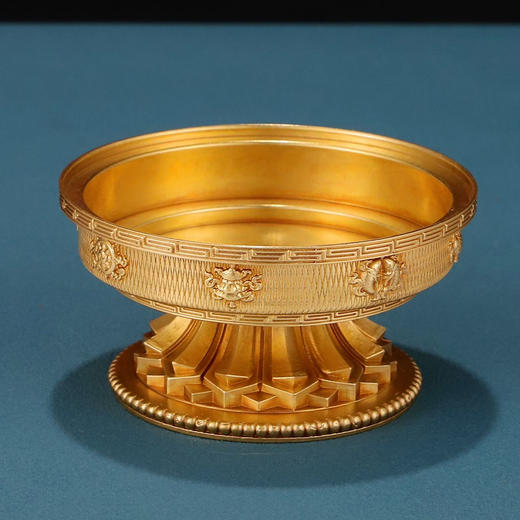 藏式曼扎铜修盘八吉祥盘雕花便携迷你曼扎八吉祥曼达盘全套8cm 商品图6