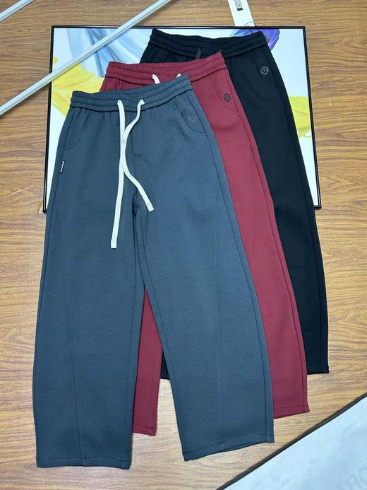 D111939冬季情侣款内里全包边阔腿羊羔绒休闲卫裤 商品图2